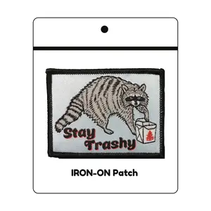 Stay Trashy Raccoon Woven Patch