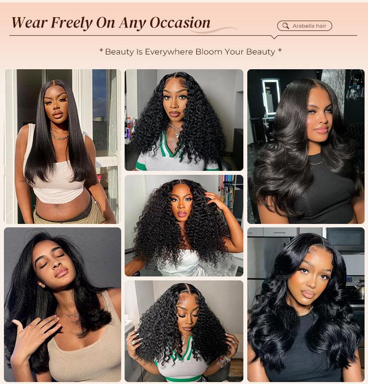 Arabella Chocolate Brown Water Wave 4# 13x6 Glueless Lace Front Wig with Drawstring Human Hair Ear to Ear Beginner Friendly Affordable Wig