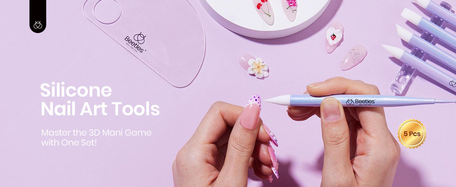 Beetles  Nail Art Dotting Tools Nail Art Sculpture Pen, Dual-Head Resin Nail Art Tools, Carving Drawing Tool, Silicone Brushes Set Pottery Clay Sculpting Tools Modeling Painting Tool DIY Art