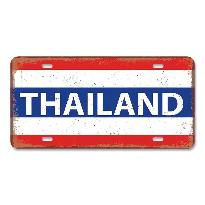 Support customization based on provided images Vintage Country Poster License Plates Saudi Arabia Singapore Thailand Metal Aluminum Sign For Bar Garage Club Home Wall Decor