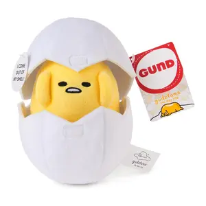 GUND Sanrio Gudetama The Lazy Egg Stuffed Animal, Gudetama in Eggshell 5" Plush Toy