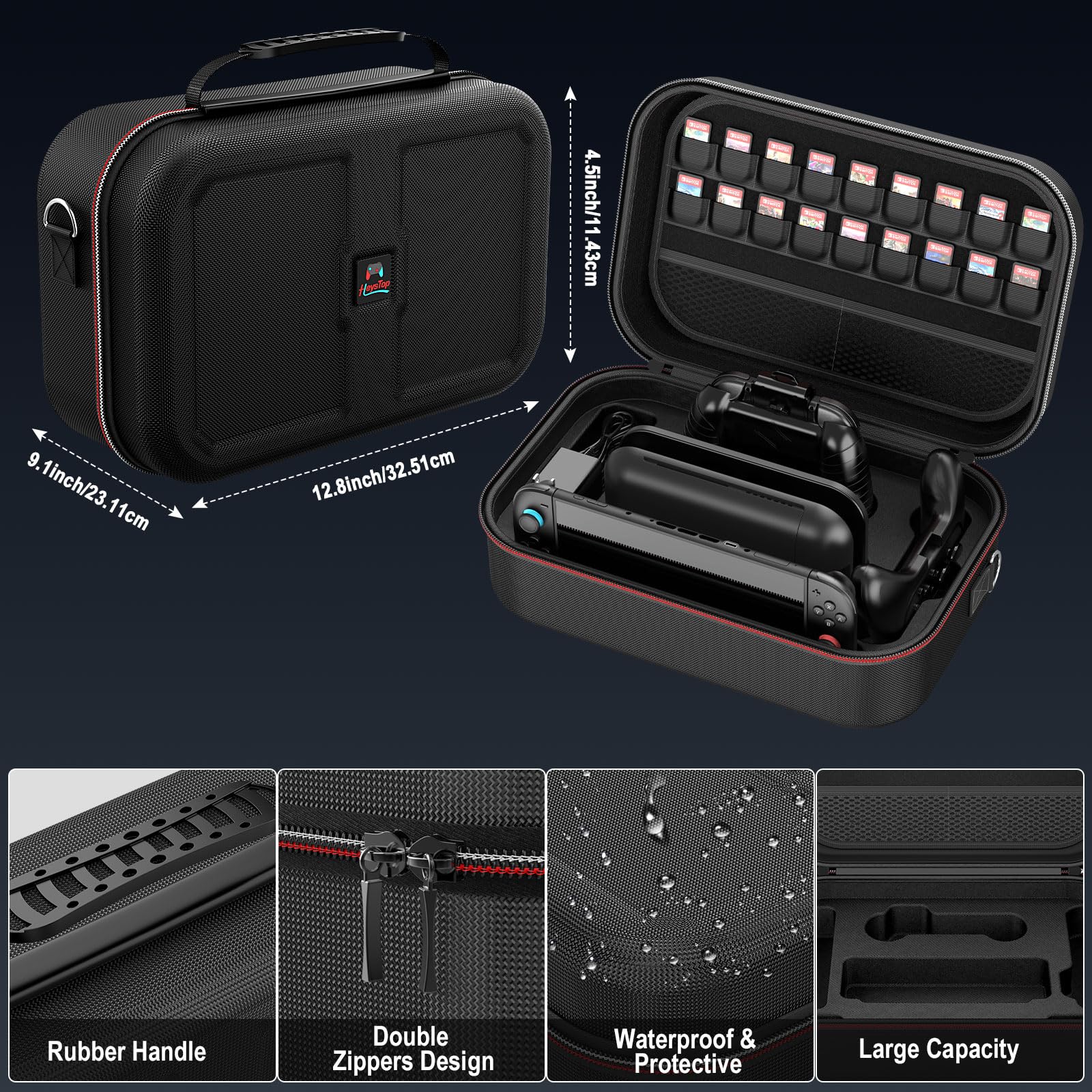 Case for Switch 2 Accessories Bundle with Switch 2 Dockable Protective Cover Switch 2 Tempered Film,Switch 2 Racing Wheels Joycon Grip Cover for  Switch 2 Controller