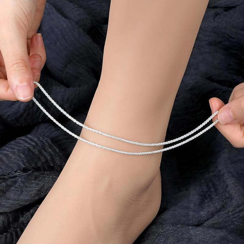 Dainty Layered Waterproof Anklet For Women Adjustable Womens Anklet Set Stackable Figaro Beaded Cuban Link Anklets Daily Clothing