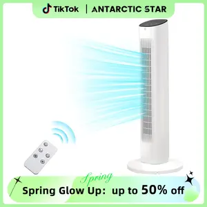 Antarctic Star 30 Inch Tower Fan - 360° Oscillating Quiet Fan with 24H Timer & Remote Control, 8 Speed Settings & 3 Wind Modes,  Bladeless Portable Standing Fan for Bedroom & Office[No Cooling] [No Temperature Adjustment]