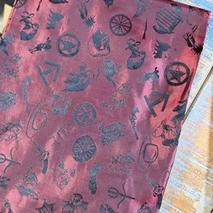 Scarlet Cowboy Logo Jacquard Silk Scarf
