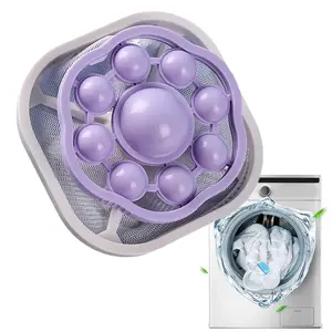 Washing Machine Machine Hair Filter Ball 3 Pack, Reusable Floating Hair Filter Bag Spherical Lint Trap, Pet Hair Catcher Mesh for Laundry, Dog Cat Fur Cleaning Filter