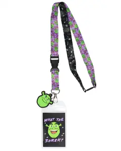 Shrek What The Shrek Reversible ID Badge Lobster Clasp Holder With Ogre Rubber Charm Lanyard
