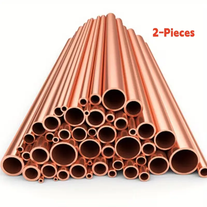 Durable Copper Round Metal Tubes, Pipes, 12 Inch Length, 2-6mm Outer Diameter, 1-5mm Inner Diameter, High-Quality Hollow Rods for DIY and Professional Use