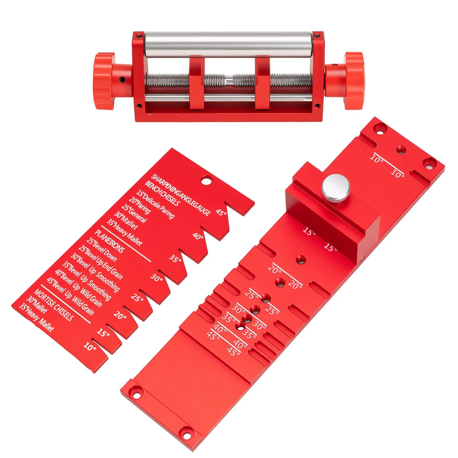 Chisel Sharpening Jig, Wood Honing Guide for Chisels and Planes Width 0.1" to 2.8" with Sharpening Angle Fixture, Angle Gauge from 10° to 45°(Excluding Sharpening Stone),Summervibes toolupgrade Tool