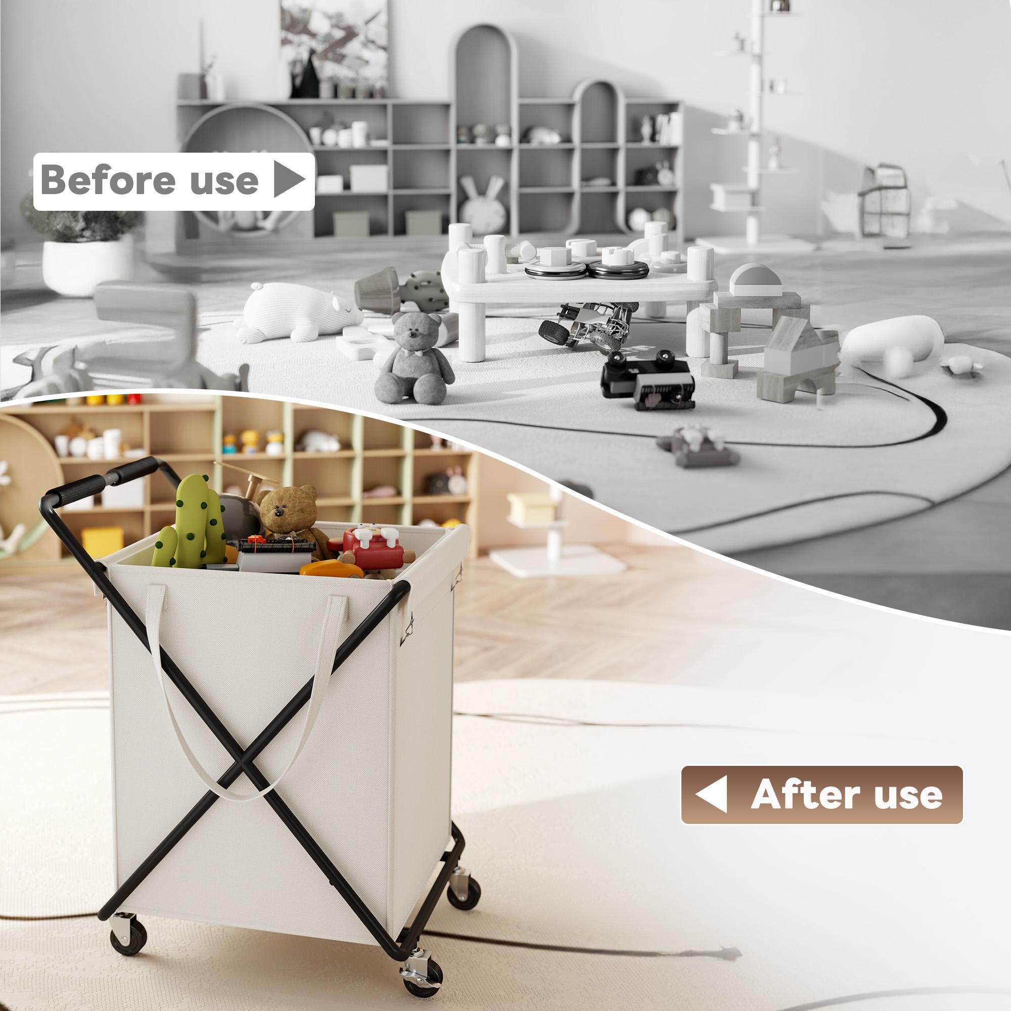 【Mom's SAVIOR】Raybee 170L/45 Gallons Rolling Laundry Basket With Wheels & Laundry Detergent Pocket,Extra Large Washable Laundry Hamper for Home & College Laundry room,Laundry Sorter