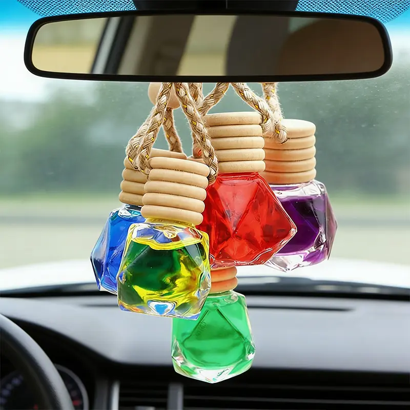 5 Pack Car Air Freshener Oil Diffuser - Hanging Long Lasting Scent for Car & Home, Essential Oil Freshener with Adjustable Fragrance. Scents: Ocean, Lavender, Lemon, Jasmine, Cologne. Cute Oil Car Freshener defuser gifts under Scented Premium