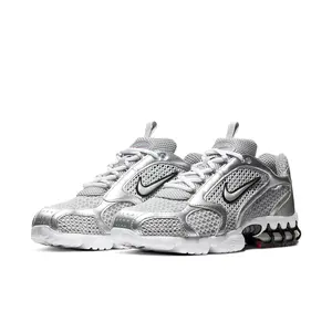 Nike Air Zoom Spiridon Cage 2 Liquid Silver Low-Top Lifestyle Sneakers for Men, Breathable Walking Sneakers, Lightweight Sneakers