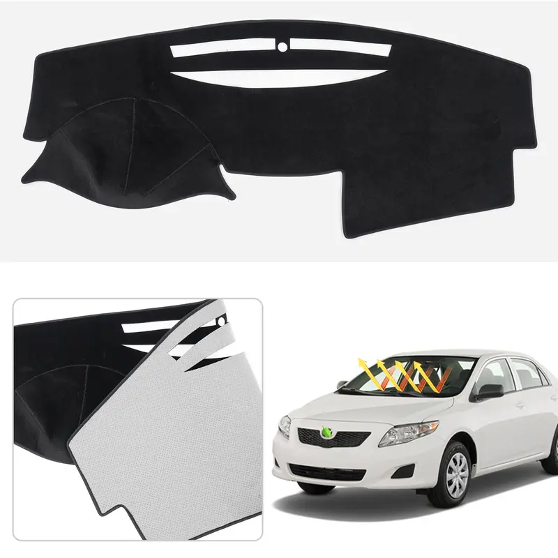 Canvcle Upgrade Velvet Dash Mat for Toyota Camry 2007-2011 Custom Fit Dashboard Cover Soft UV Protector Non-Slip Luxury Feel Exact Fit LHD