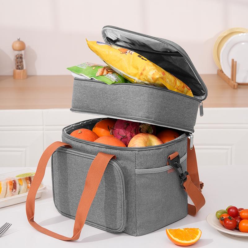 13.8L Expandable Double-Laye Lunch Insulation   Bag ，Multi-Functional Waterproof Cooler Lunch Bag,Outdoor Picnic Freshness Preservation,Suitable For Food Storage And Transport