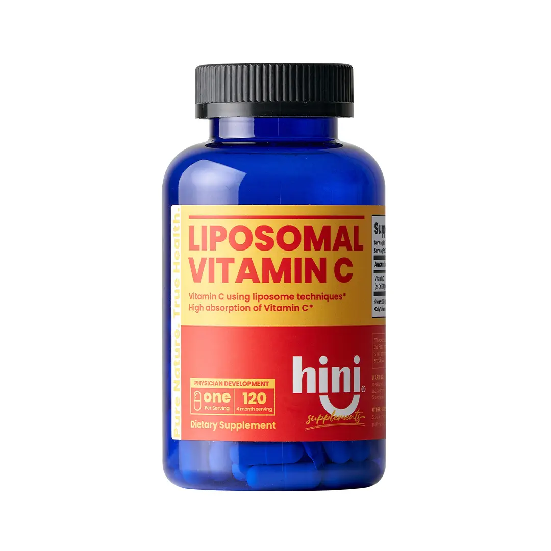 HINI Liposomal Vitamin C 500mg Dietary Supplement (120 Count) - High Absorption Immune Support, Organic, Non-GMO, Gluten-Free, Made in USA, Healthcare Capsules & Tablets