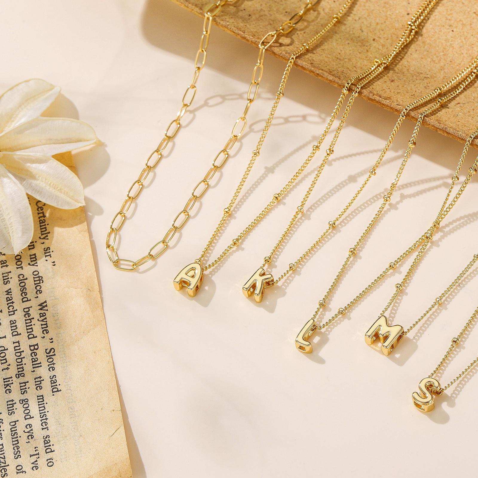 Turandoss Women's Dainty Initial Necklace Set - Hypoallergenic, Fashionable, Exquisite Layered Paperclip Chain Choker, Personalized Pendants, Mothers Day Gift Ideas, Exquisite Jewelry Gift for Birthdays summerwins