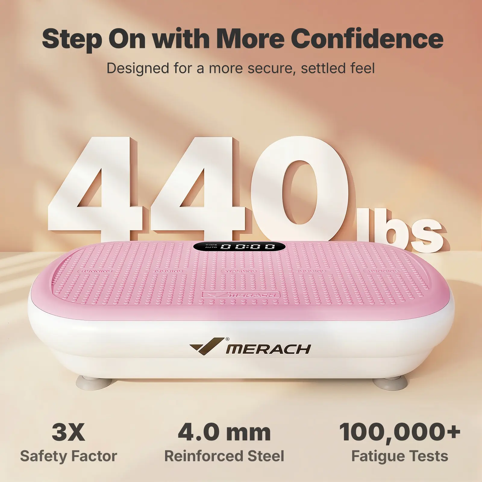 【Creator Live Exclusive】Merach High-Power Vibration Plate Exercise Machine,440lbs Weight Capacity, Bluetooth Remote Control, 4 Workout Modes for Home Gym Fitness Equipment BackToSchool