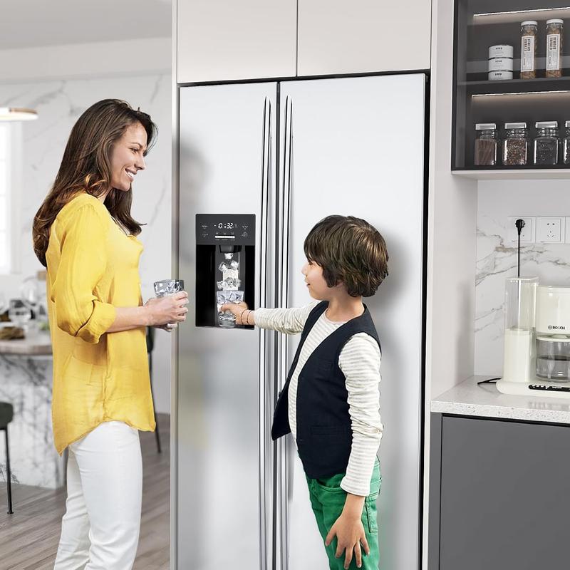 R.W.FLAME 20 Cu.ft. Large Refrigerator Fridge, 2 French Door Stainless Steel with Water Dispensor, Ice Maker for the Kitchen, Home