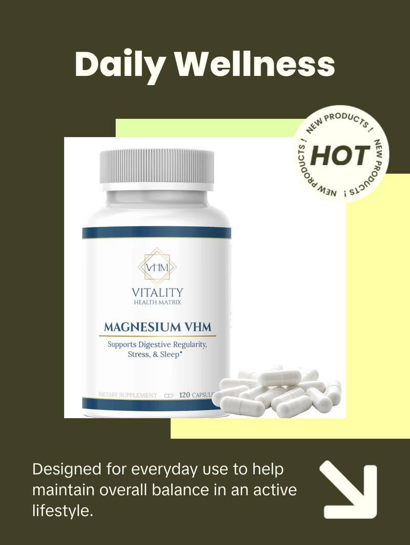Magnesium VHM - 120 Capsules for Digestive Regularity Stress & Sleep Support - US Healthcare Supplement Magnesium VHM - 120 Capsules for Digestive Regularity Stress & Sleep Support - US Healthcare Supplement