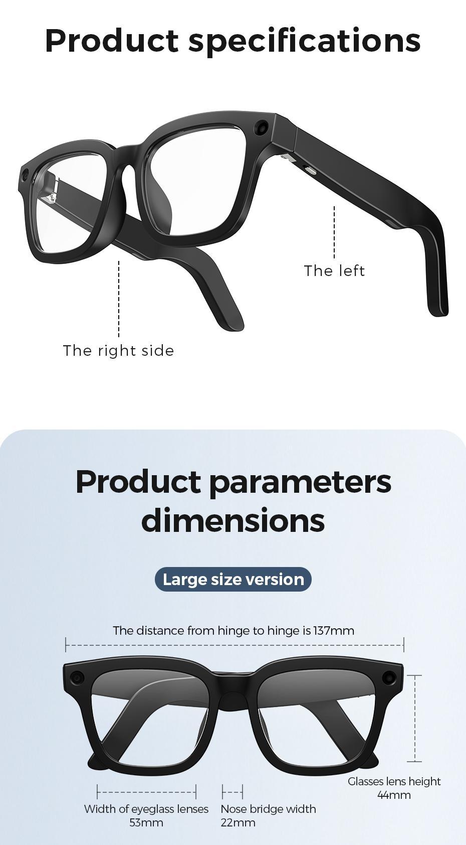 【Ivision6】 AI Smart Glasses with 800W HD Camera OpenAI Recognition, 1080P Anti-Shake Video, Real-Time Translation & Long Battery Life – Ideal for Travel, Meetings & Outdoor, Hands-Free Freedom, Innovative Tech Gift for Holidays & Special Moments Wearable