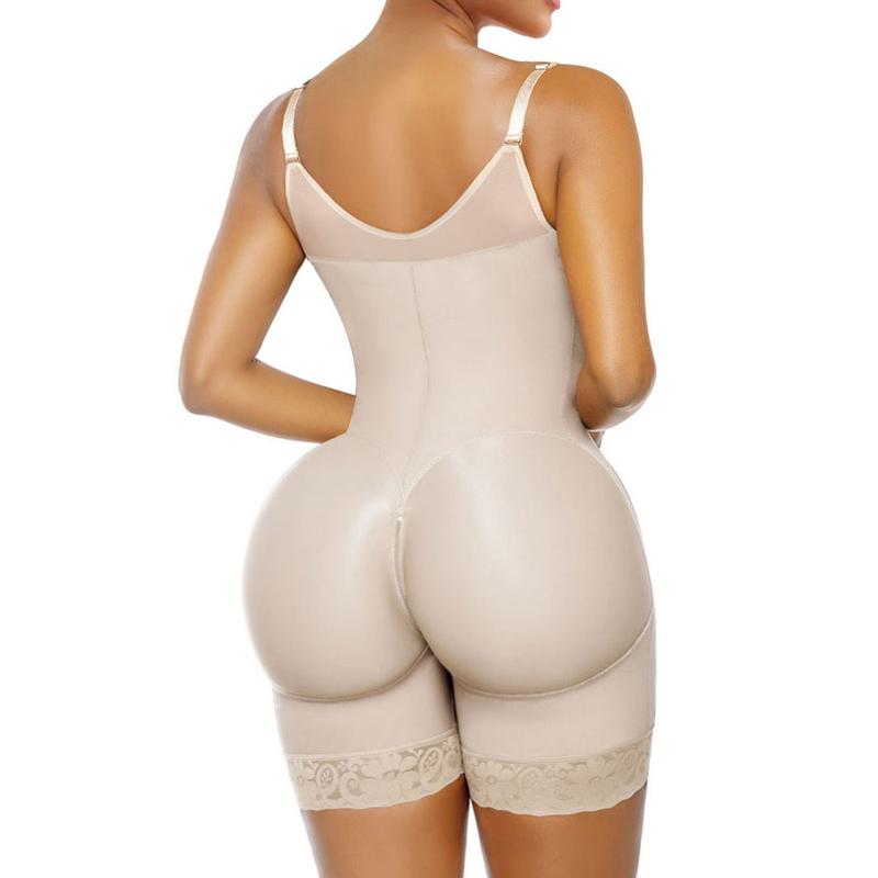 YIANNA Fajas Colombianas shapewear for Women Tummy Control Butt Lifter Shaper with Zipper Crotch detachable shoulder strap