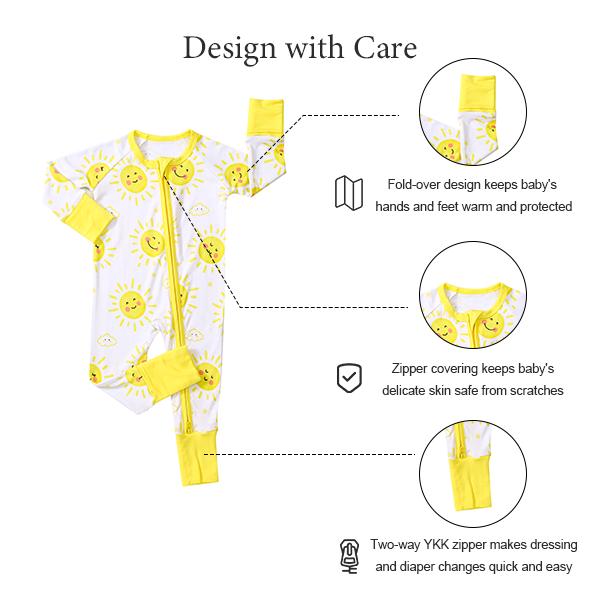 EllivviBebe Bamboo Viscose Newborn Baby Pajamas Sleepers Two Way Zipper Romper Super Soft Kid Boys Girls Clothes Pjs Toddler Sleepwear with Fun Lemon Print 95% Bamboo Viscose EllivviBebe Bamboo Viscose Newborn Baby Pajamas Sleepers Two Way Zipper Romper Super Soft Kid Boys Girls Clothes Pjs Toddler Sleepwear with Fun Lemon Print 95% Bamboo Viscose