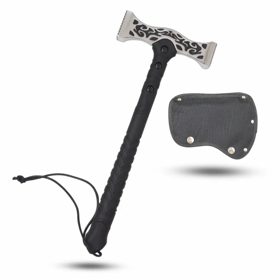 Snake Eye Tactical 15.5-in Double-Sided Stainless Steel Hammer with ABS Handle, Hammer + Sheath, Camping Tool for Home and Outdoor Users