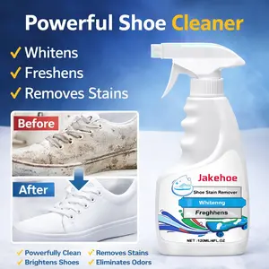Jakehoe Shoe Cleaner Foam Spray – White Sneaker Cleaner, Removes Stains & Whitens Soles