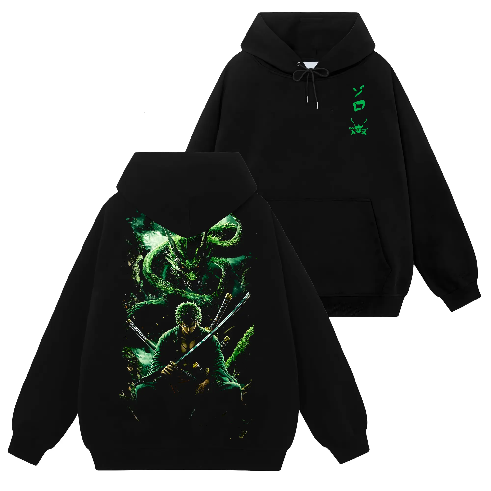 [Ace Shop] Roronoa Zoro King Of Hell 1-Piece Op #82 Menswear Hoodie - Seamless, Plain, Casual, 90s Retro Vintage Unisex Graphic Cotton Top with Pocket, Y2K Streetwear Gift for Anime Manga Fans