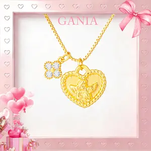GANIA Angel Heart-shaped angel pendant Necklace, Angel Wing Little Angel Necklace, Cupid Cupid Necklace are precious gifts for women and girls Valentine's Day gift