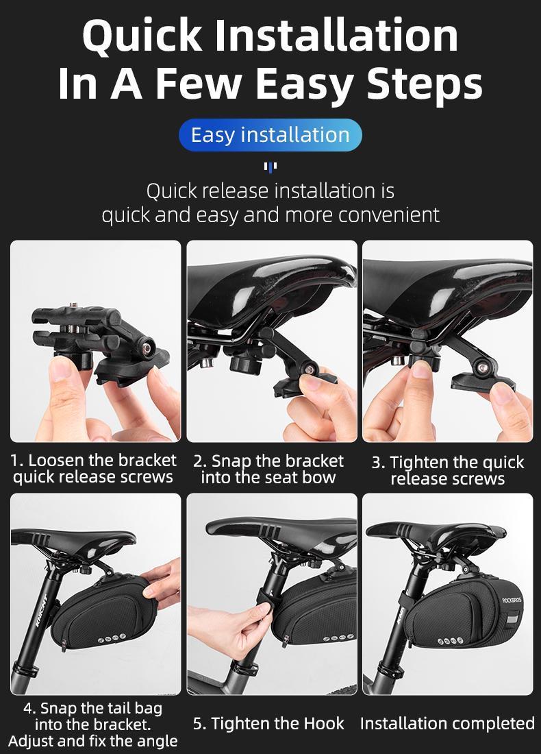 ROCKBROS Bike Saddle Bag Under Seat Bag Bicycle Seat Pack Pouch for Cycling Adjustable Mounting ROCKBROS Bike Saddle Bag Under Seat Bag Bicycle Seat Pack Pouch for Cycling Adjustable Mounting