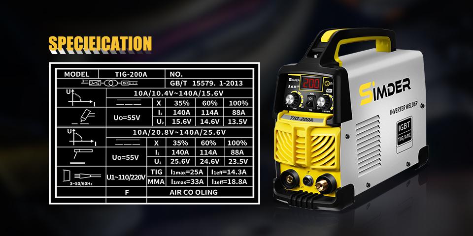 TIG Welder Machine 2in1 Lift TIG/Stick ARC Welding 140A Dual Voltage 110V/220V TIG-200A, Adjustable Post Gas Control, IGBT Inverter, Portable Welding Machine with Complete Welding Accessories for Stainless Steel, Carbon Steel, Beginners, Home DIY & Repair