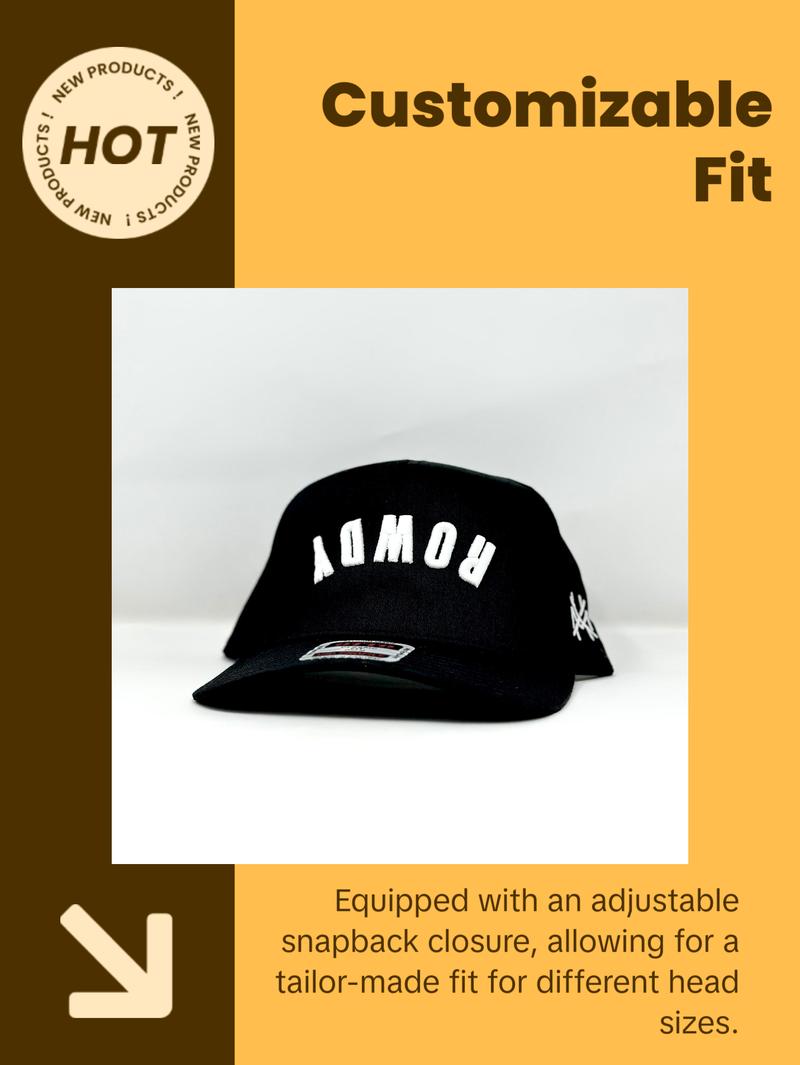Rowdy Embroidered Trucker Hat Snapback Adjustable (Up To Size 8 Head)