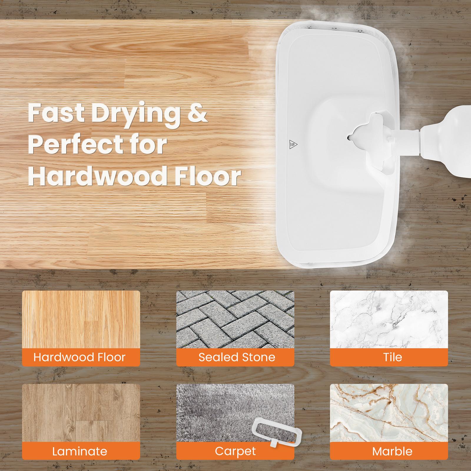 Steam Mop for Floors, 30-Second Heat-Up & 16.4ft Cord, for Hardwood, Tile, Laminate with Washable Pads, 11.2oz Tank