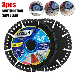 3PCS 4.5 Inch Diamond Multi-purpose Saw Blades/Cutting Discs/Grinding Disc,Suitable  for Cutting Marble, Quartz, Stone, Tile, Metal, Plastic ,Angle Grinder Cutting Saw Blades Power Tool