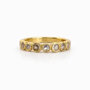 Gold Crystal Eternity Ring | Minimalist Stackable Ring