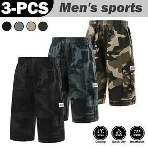3-Pack Men's Camo Cargo Shorts: Cooling, Quick-Dry, Breathable, with functional pockets for versatile outdoor style. camouflage short