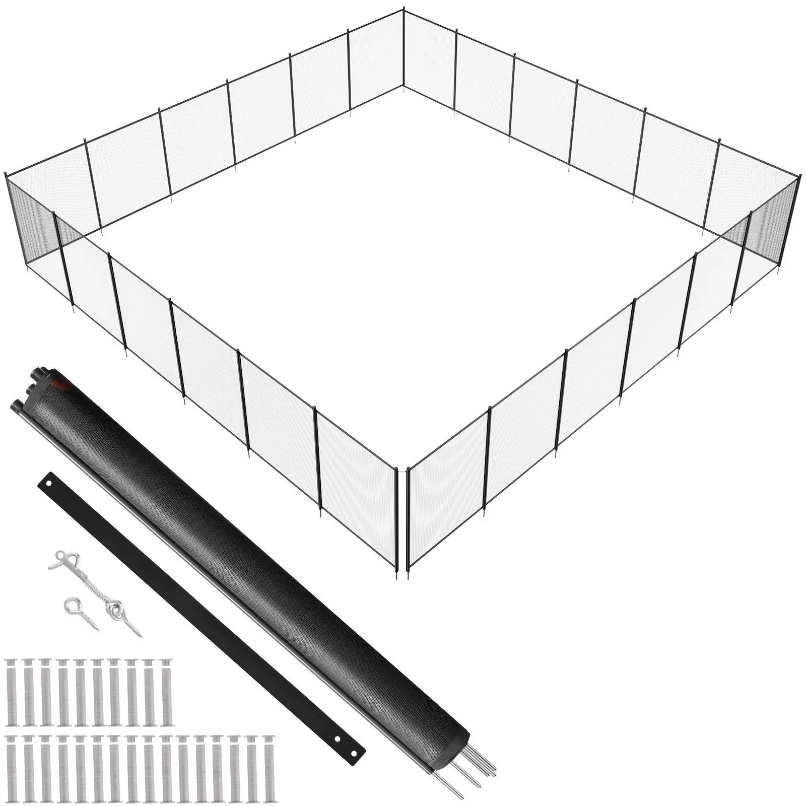 【FathersDayGift】VEVOR Pool Fence,  , 4 x 72 FT Pool Fences for Inground Pools, Removable Child Safety Pool Fencing, Easy DIY Installation Swimming Pool Fence, 340gms Teslin PVC Pool Fence Mesh Protects Kids and Pets