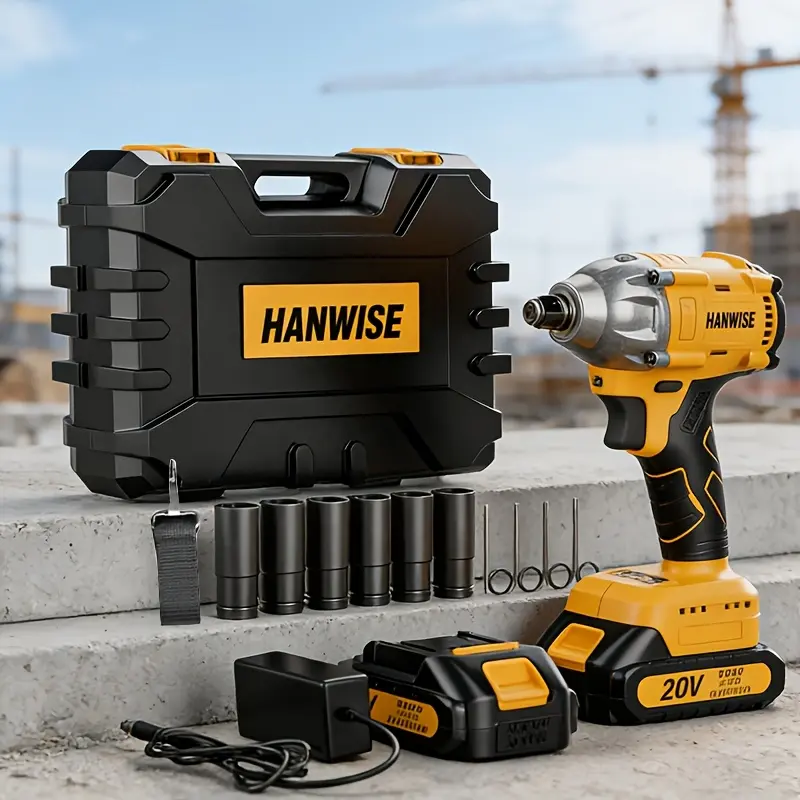 Cordless Impact Wrench, Lithium-ion Wrench, Portable, Fast Charger, Impact Wrench Kit Wireless Drill/Driver Compatible For Car, Truck, Motorcycle, Repair, DIYers, Rechargeable Impact Gun, Holiday Gift, Ideal Gift For Men, Husbands And Fathers