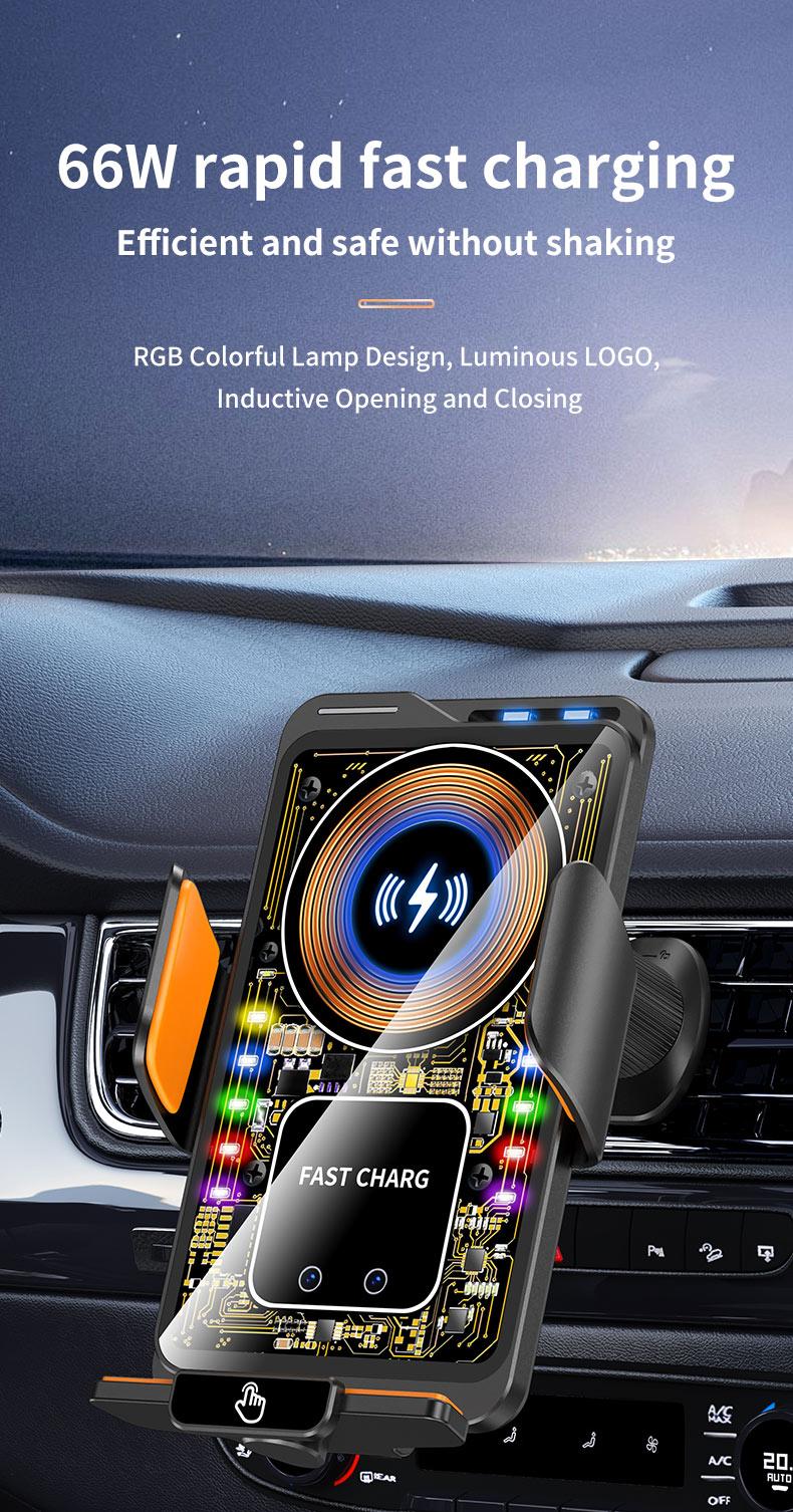 Wireless Charging and Max 66w wired super charging Car Phone mount  Magnet Plug Charging Stand for Android and  Iphone 17 16 15 14 13 12 Pro Max Samsung In Car Mount