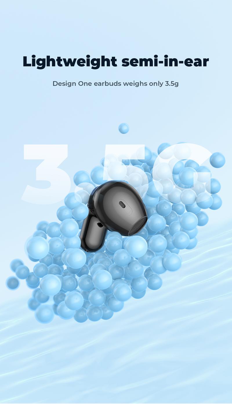 hTC NE20 Wireless Earbuds, TWS Bluetooth 6.0 Headphones, Touch Control LCD Full Color Display Screen Ear Buds, Wireless Earphones with Mic