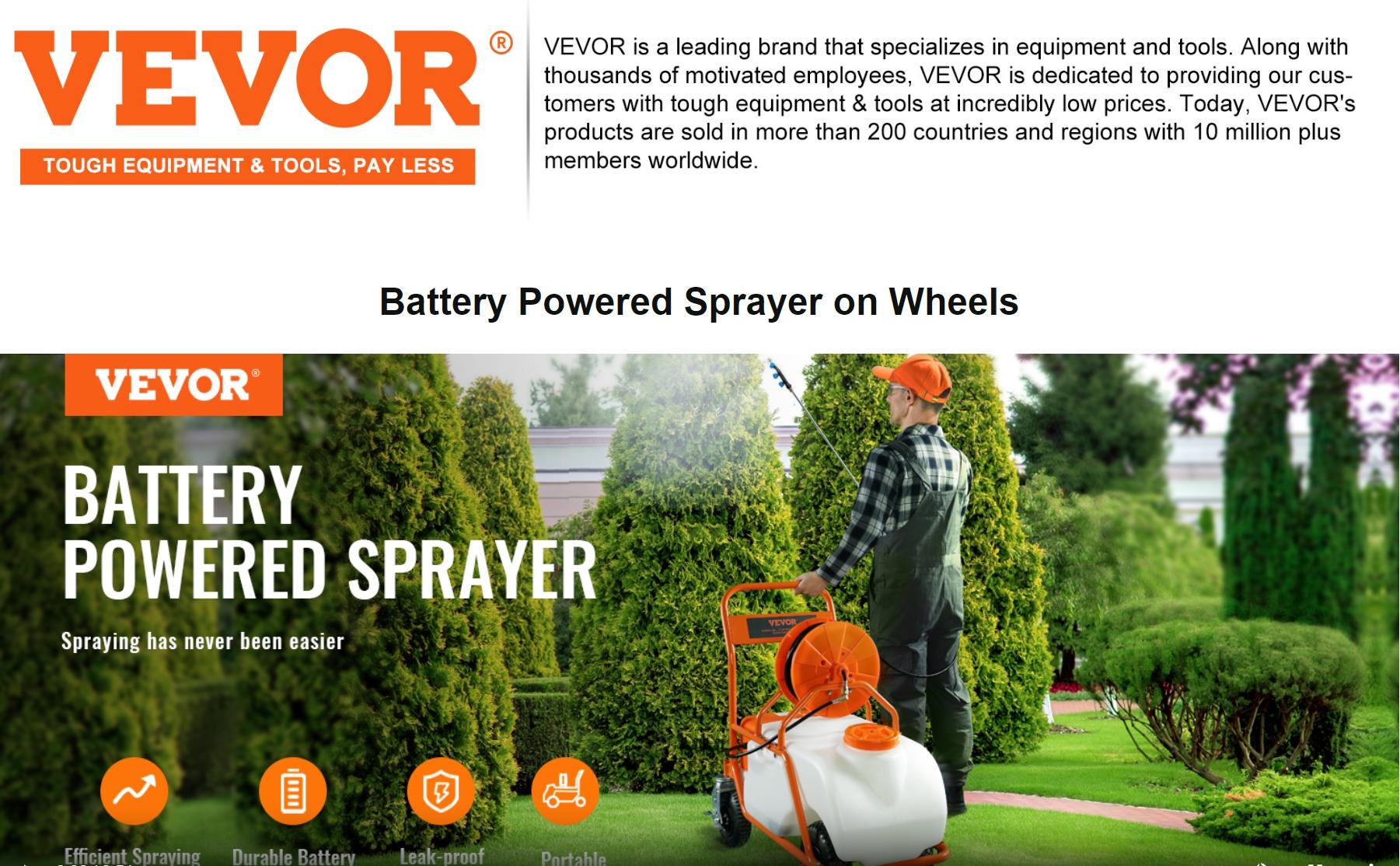 VEVOR Battery Powered Lawn Sprayer on Wheel, TikTokShopBlackFriday, 0-90 PSI Adjustable Pressure, 15 Gallon Tank, Cart Sprayer with 8 Nozzles and 2 Wands, 12V 12Ah Battery, Wide Mouth Lid for Weeding, Spraying