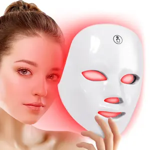 LED Light Therapy Mask, Blue & Red Light Face Mask, Rechargeable & Portable for Travel and Home Use