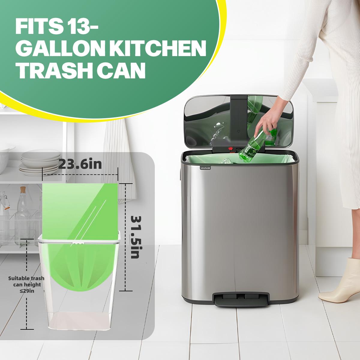 Rantizon Ultra Strong 13 Gallon TrashBags 90Pcs with Drawstring Closure, Continuous Odor Control, Biodegradable for Kitchen Garden Home