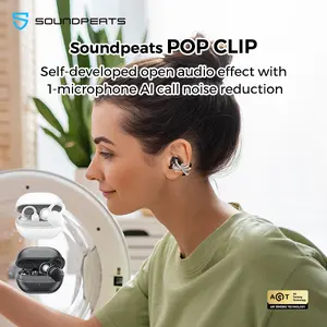 SoundPEATS POP Clip Bluetooth 5.4 Ear Clip AI ENC+ Butterfly Earring Exquisite Lightweight Open Ear Design with 10.8mm Dual Magnetic Speakers & 30 Hours Playtime