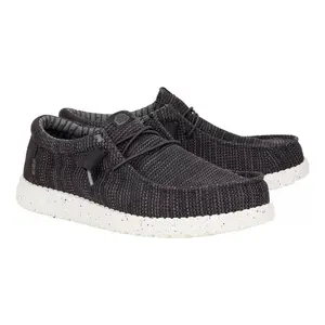 HEYDUDE Men's Wally Craft Linen Slip-On Round Toe Shoes with Cotton Lining & EVA Outsole for Comfort MensCare Friendly