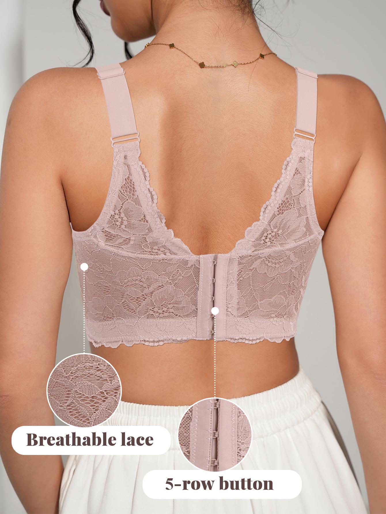 3Pack Women's Longline Push Up Bra with Lace Back,Adjustable Strap Bras,Soft Comfortable Breathable,slimming and anti-sagging, minimizer bras for women ,Sexy Lace underwear,Versatile Bras for Multiple Occasions Basic Womenswear