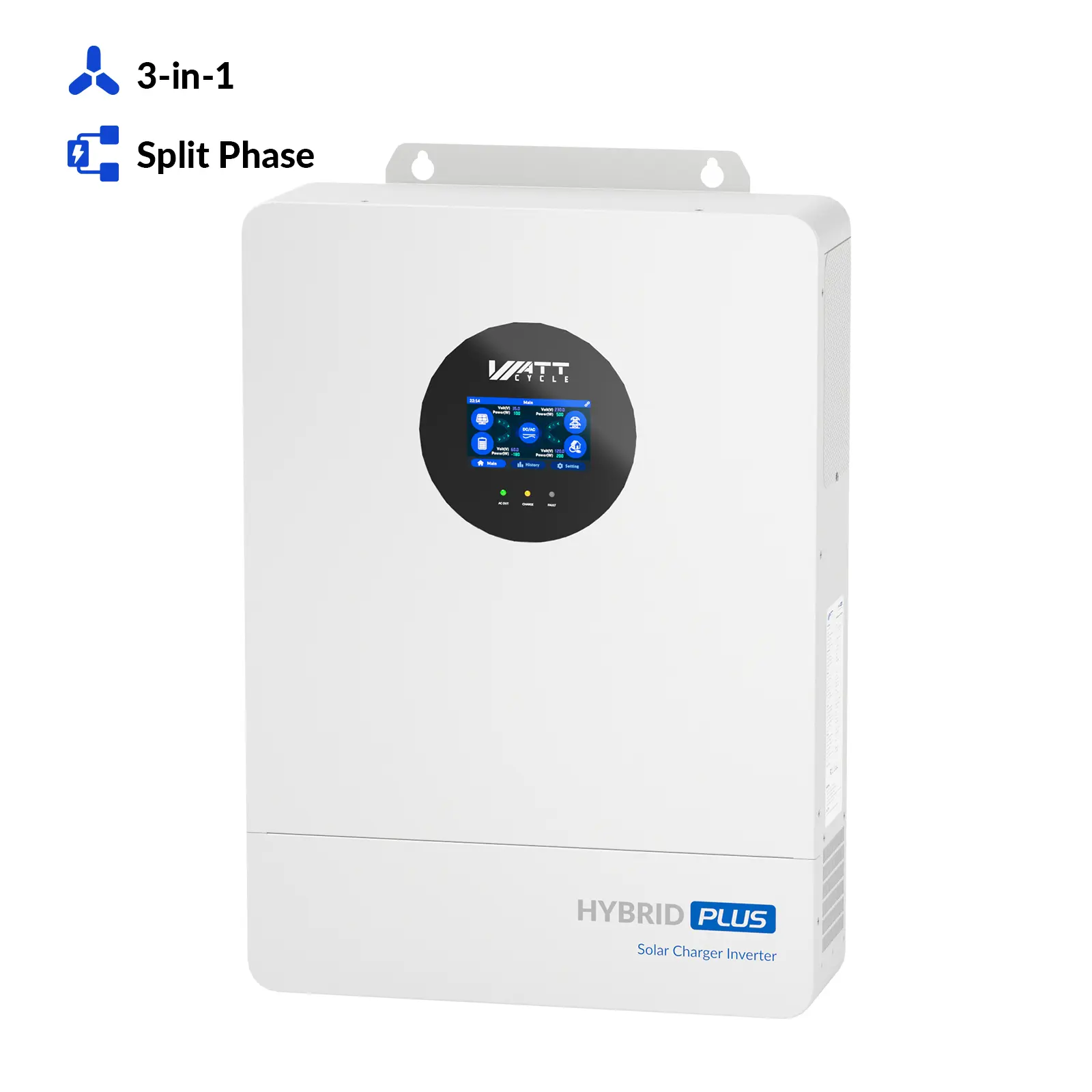 【The All-New Upgrade V2】WattCycle 12000W 48V All-in-One Solar Inverter, Split Phase 120/240V, Dual MPPT, 24kW PV Input, Whole Home Backup, Parallel Ready, Inversor Solar Power , Solar Hybrid Inverter, Energy Efficient Inverter, Inverter System 