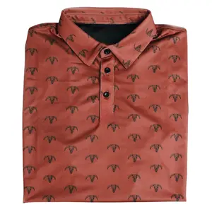 Vexil Brand - Polo - Bull Skull - Brick - Outfit Summer, Men's Performance Polo Casual Golf Shirt, Golf Polo Shirt, Gift For Men