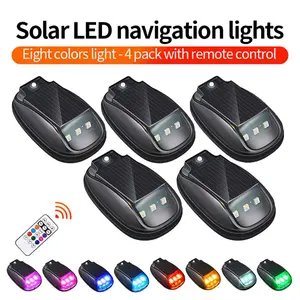 Solar Car Roof RGB Strobe Light With Remote Control Cab Signal Lamp Wireless Vibration & Constant-on Modes No Punch LED Truck Pickup Warning Lights for Camping Enhanced Night Visibility & Interior Lighting